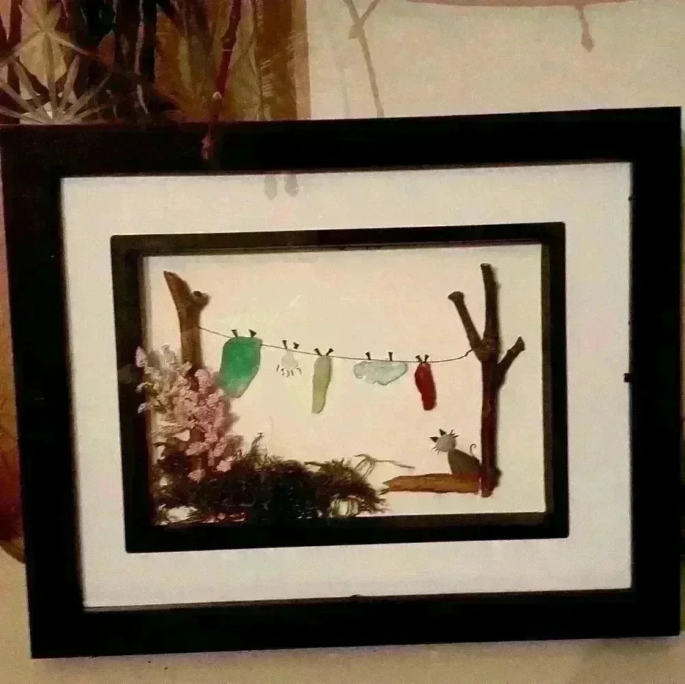 Pebble art  frame 9x7